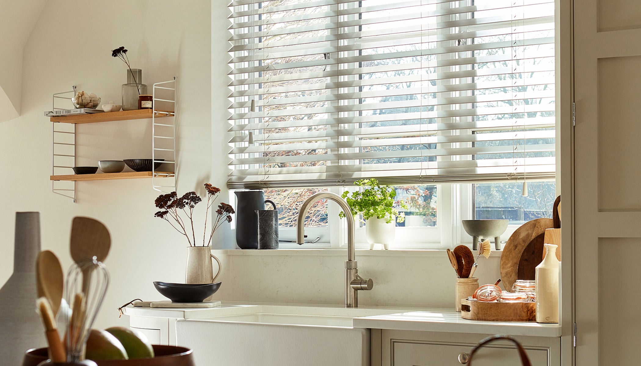 No Drill Wooden Blinds