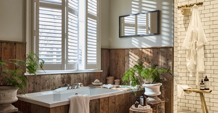 Faux Wood Bathroom Shutter Blinds