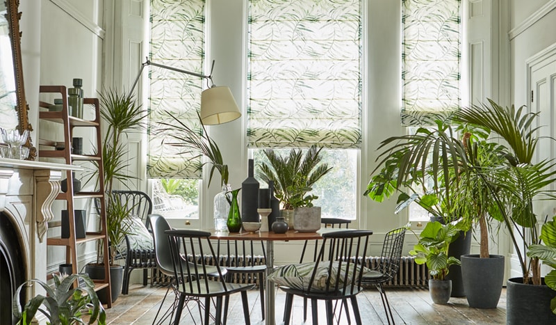 Roman Blinds in a dining room