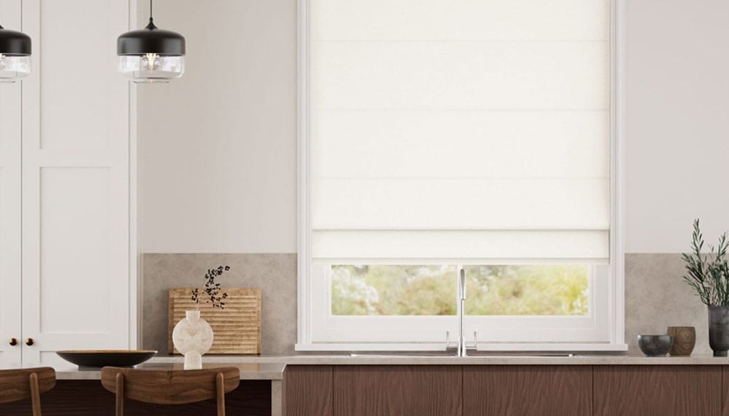 White Roman Blinds